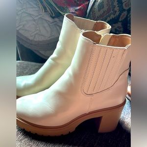 Cute cream ankle boots